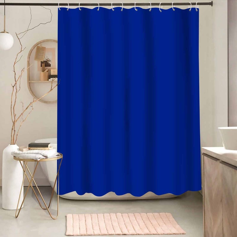 NTETSN Classic Royal Blue Shower Curtain Washable Thicken Durable Polyester Fabric Set with Hooks, Weight Hem, 72 X 72 Inches, LHNT330-72 - Image 3